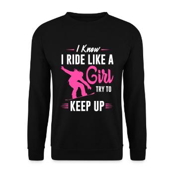 Surf des neiges | Snowboard | fille - Sweat-shirt Unisexe - noir - Devant - Alina (178cm) & Michal (187cm)