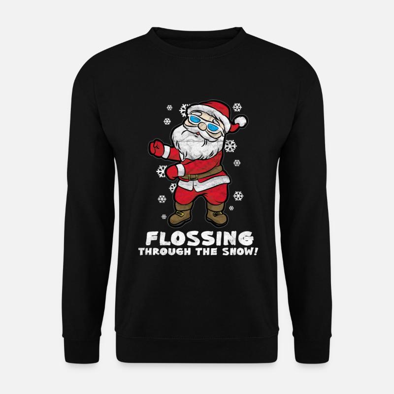 Floss Flossing Santa Schnee Tanzen Sonnenbrille - Unisex Pullover - Schwarz