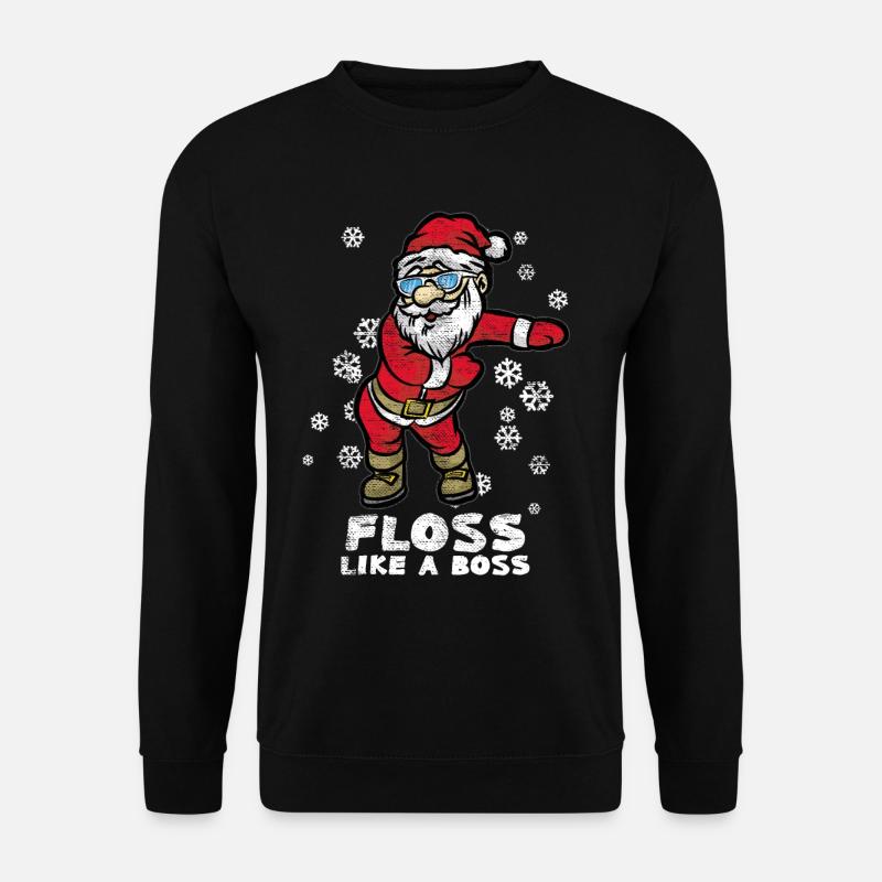 Floss Like A Boss | Tanzender Weihnachtsmann - Unisex Pullover - Schwarz