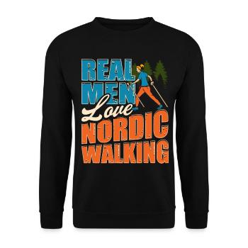 Nordic Walking - Unisex Sweatshirt - black - Front - Alina (178cm) & Michal (187cm)
