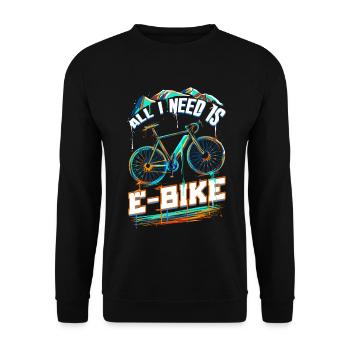 E-Bike E Bike - Unisex Pullover - Schwarz - Vorne - Alina (178cm) & Michal (187cm)