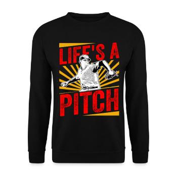 Baseball Homerun Vintage - Unisex Pullover - Schwarz - Vorne - Alina (178cm) & Michal (187cm)