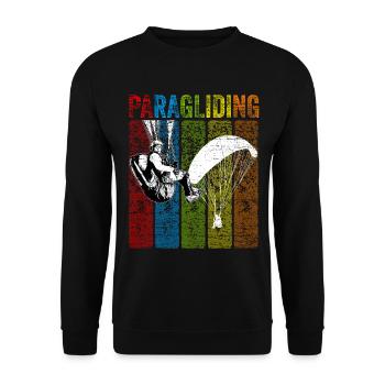 Fallschirm Paragleiter Gleitschirm - Unisex Pullover - Schwarz - Vorne - Alina (178cm) & Michal (187cm)