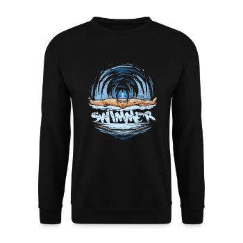 Swimmers swim - Unisex Sweatshirt - black - Front - Alina (178cm) & Michal (187cm)