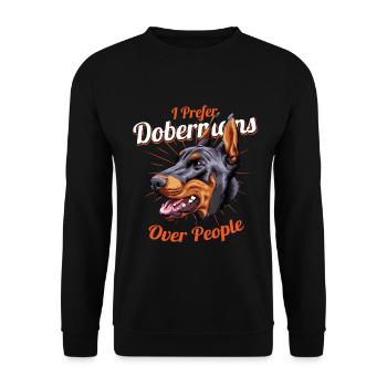 Chien mignon Doberman - Sweat-shirt Unisexe - noir - Devant - Alina (178cm) & Michal (187cm)