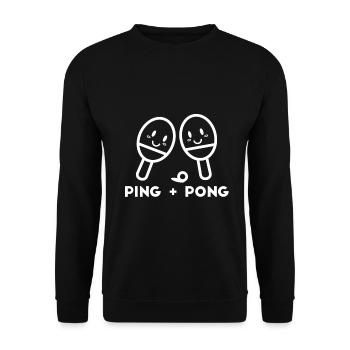 Ping und Pong Tischtennis - Unisex Pullover - Schwarz - Vorne - Alina (178cm) & Michal (187cm)