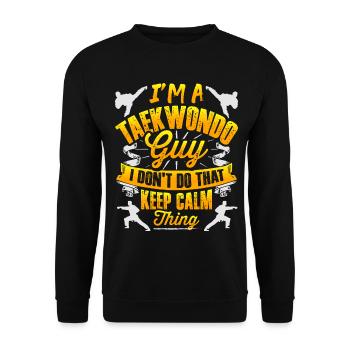Tae kwon do Fighter - Unisex Pullover - Schwarz - Vorne - Alina (178cm) & Michal (187cm)