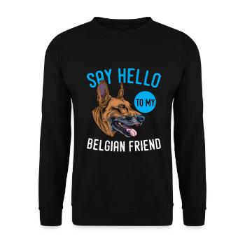 Belgian Malinois - Unisex Sweatshirt - black - Front - Alina (178cm) & Michal (187cm)