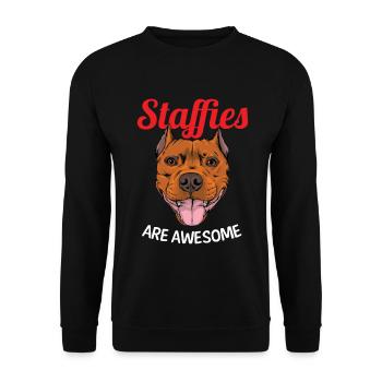 Bullterrier Hund Süß - Unisex Pullover - Schwarz - Vorne - Alina (178cm) & Michal (187cm)