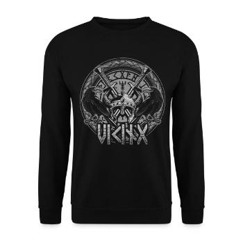 Tatouages Viking Médiéval - Sweat-shirt Unisexe - noir - Devant - Alina (178cm) & Michal (187cm)
