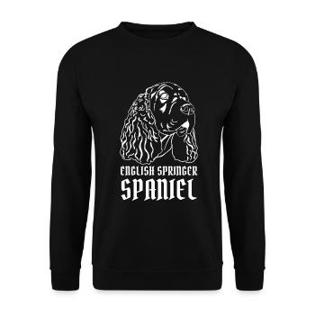 English Springer Spaniel - Unisex Pullover - Schwarz - Vorne - Alina (178cm) & Michal (187cm)