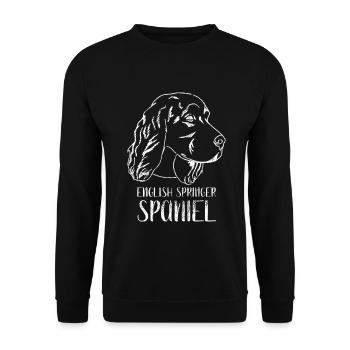 English Springer Spaniel Hütehund - Unisex Pullover - Schwarz - Vorne - Alina (178cm) & Michal (187cm)