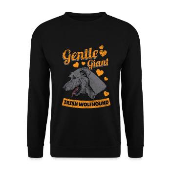 Coeur de lévrier irlandais - Sweat-shirt Unisexe - noir - Devant - Alina (178cm) & Michal (187cm)