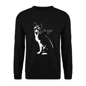 Basenji - Unisex Pullover - Schwarz - Vorne - Alina (178cm) & Michal (187cm)