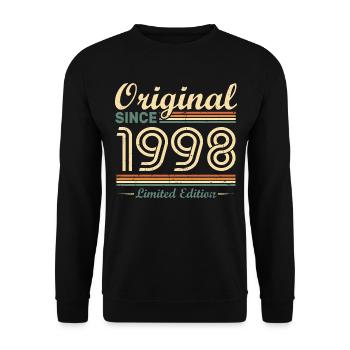 Original 1998 Vintage cadeau d'Anniversaire Rétro - Sweat-shirt Unisexe - noir - Devant - Alina (178cm) & Michal (187cm)