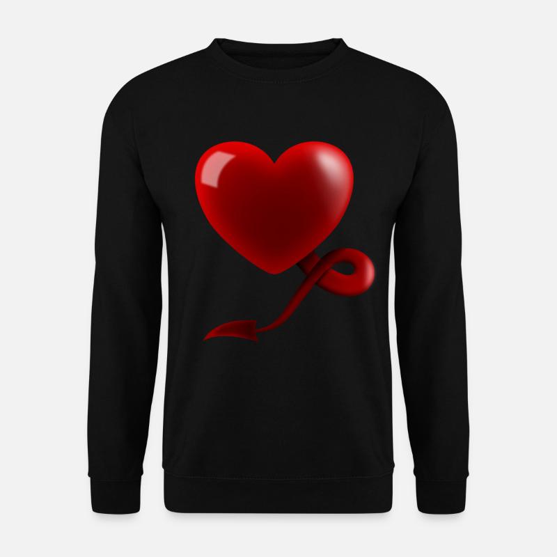 Heart with Devil's Tail - Unisex Sweatshirt - black