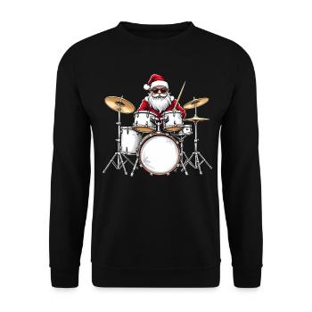 Batterie du Père Noël – Batteur Vintage - Sweat-shirt Unisexe - noir - Devant - Alina (178cm) & Michal (187cm)