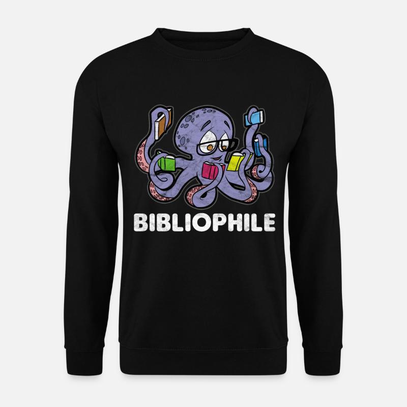 Leseratte Buecher Buecherwurm Lesen - Unisex Pullover - Schwarz
