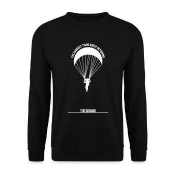 Parachutist Sport Parachute Gift Joke - Unisex Sweatshirt - black - Front - Alina (178cm) & Michal (187cm)