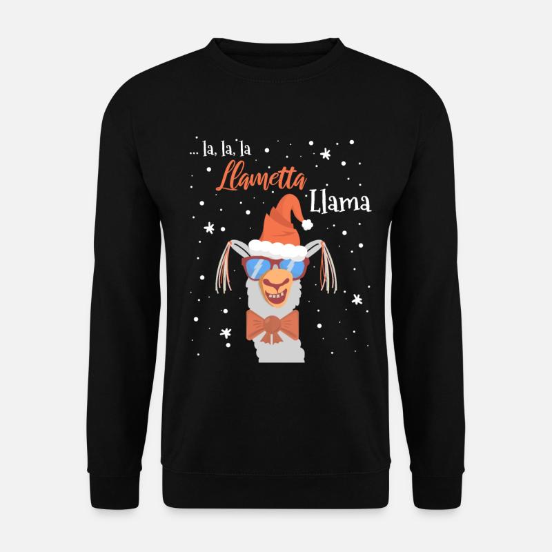 Xmas Lama Weihnachten Party Lametta Lustig - Unisex Pullover - Schwarz