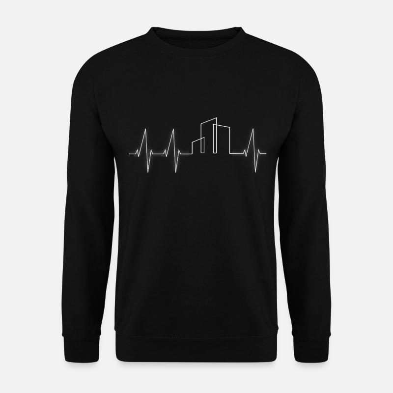 Architekt Herzschlag Architektur Geschenk - Unisex Pullover - Schwarz