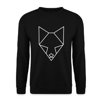 Fuchs Polygon Design Minimalismus Geschenk - Unisex Pullover - Schwarz - Vorne - Alina (178cm) & Michal (187cm)