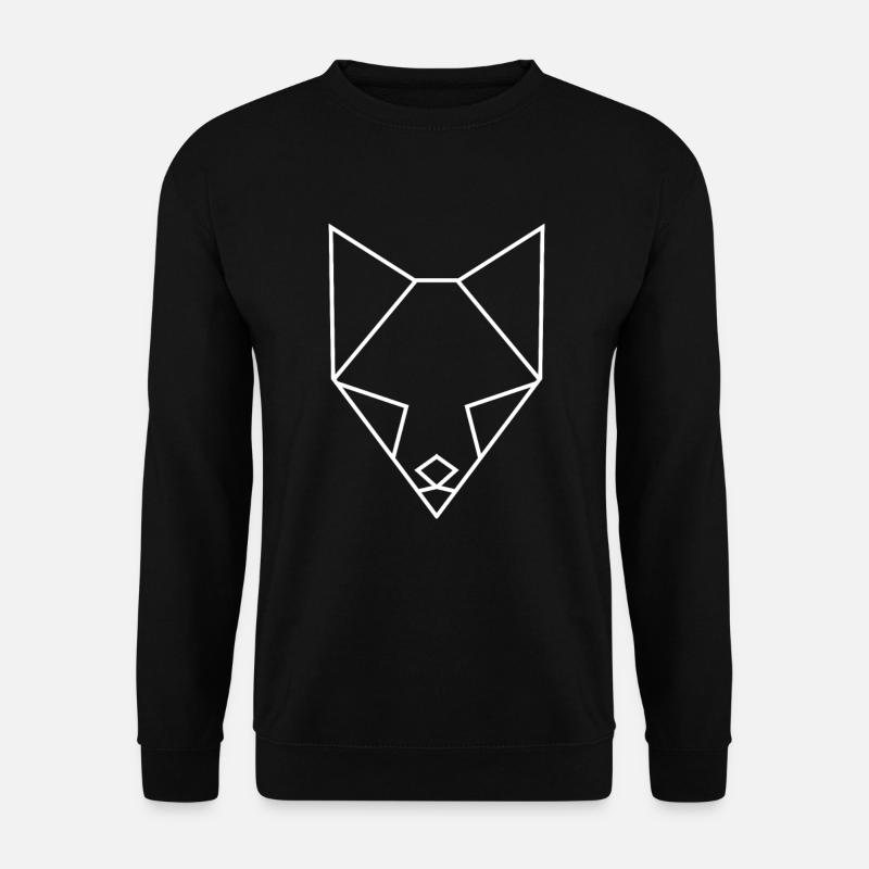 Fuchs Polygon Design Minimalismus Geschenk - Unisex Pullover - Schwarz