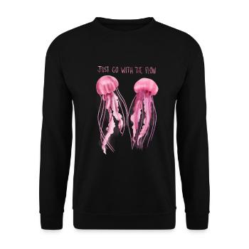 Qualle - Unisex Pullover - Schwarz - Vorne - Alina (178cm) & Michal (187cm)