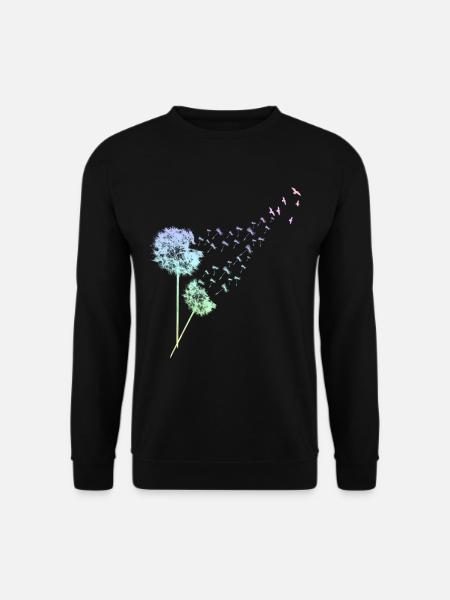 Pusteblume Design Bunt Dandelion Muster Blumen - Unisex Pullover - Schwarz