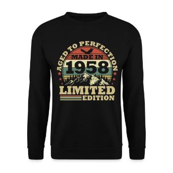 1958 Naissance Vintage Geburtstg Retro - Sweat-shirt Unisexe - noir - Devant - Alina (178cm) & Michal (187cm)