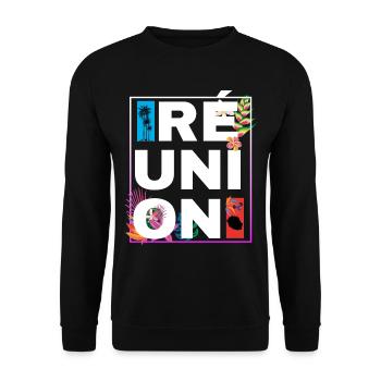 Begegnung 974 Blumen wunderbare Natur - Unisex Pullover - Schwarz - Vorne - Alina (178cm) & Michal (187cm)