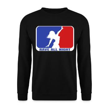 RAVE ALL NIGHT WOMAN - Unisex Pullover - Schwarz - Vorne - Alina (178cm) & Michal (187cm)