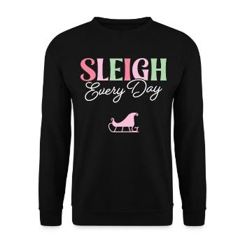Jeden Tag Schlitten fahren - Unisex Pullover - Schwarz - Vorne - Alina (178cm) & Michal (187cm)