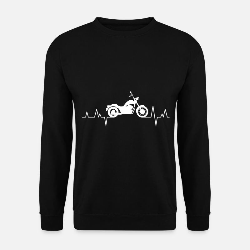 Cruiser-Motorrad Herzschlag EKG Kardiogramm - Unisex Pullover - Schwarz