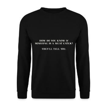 Vegan lustig Geschenkidee - Unisex Pullover - Schwarz - Vorne - Alina (178cm) & Michal (187cm)