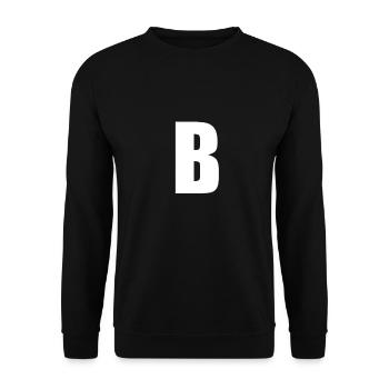 Buchstabe B b - Unisex Pullover - Schwarz - Vorne - Alina (178cm) & Michal (187cm)