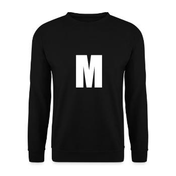 Buchstabe M - Unisex Pullover - Schwarz - Vorne - Alina (178cm) & Michal (187cm)