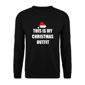 This Is My Christmas Outfit Gift Idea - Unisex Sweatshirt - black - Front - Alina (178cm) & Michal (187cm)