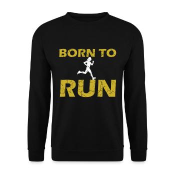 Born To Run - Jogging Running Race Gift Idea - Unisex Sweatshirt - black - Front - Alina (178cm) & Michal (187cm)
