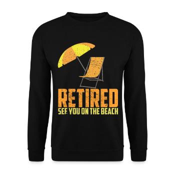 Retired vacation retirement sunbed beach - Unisex Sweatshirt - black - Front - Alina (178cm) & Michal (187cm)