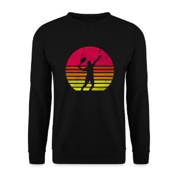 Cadeau de service de tennis joueur de tennis rétro - Sweat-shirt Unisexe - noir - Devant - Alina (178cm) & Michal (187cm)