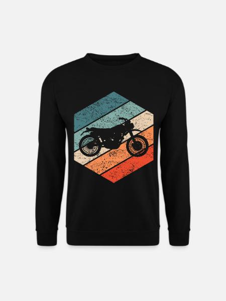 Motorrad Scrambler Retro 80er Biker Geschenk - Unisex Pullover - Schwarz
