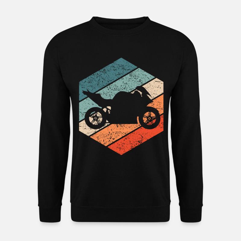 Motorrad Sportbike Retro 80er Vintage Geschenk - Unisex Pullover - Schwarz