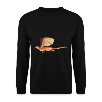 Drache - Unisex Pullover - Schwarz - Vorne - Alina (178cm) & Michal (187cm)