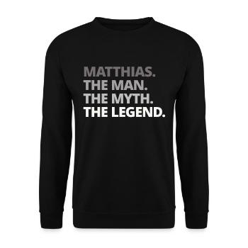 Matthias - Unisex Pullover - Schwarz - Vorne - Alina (178cm) & Michal (187cm)