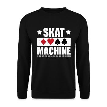 Skat Machine - play cards - Unisex Sweatshirt - black - Front - Alina (178cm) & Michal (187cm)