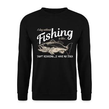 A day without fishing - vintage - Unisex Sweatshirt - black - Front - Alina (178cm) & Michal (187cm)