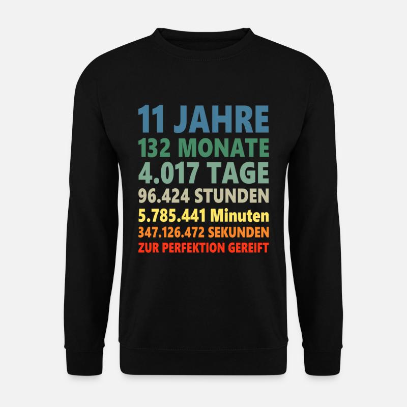 11ter Geburtstag 11 Jahre Geschenk - Unisex Pullover - Schwarz
