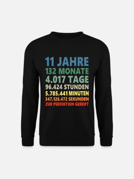 11. Geburtstag 11 Jahre 11ter Geburtstagsgeschenk - Unisex Pullover - Schwarz