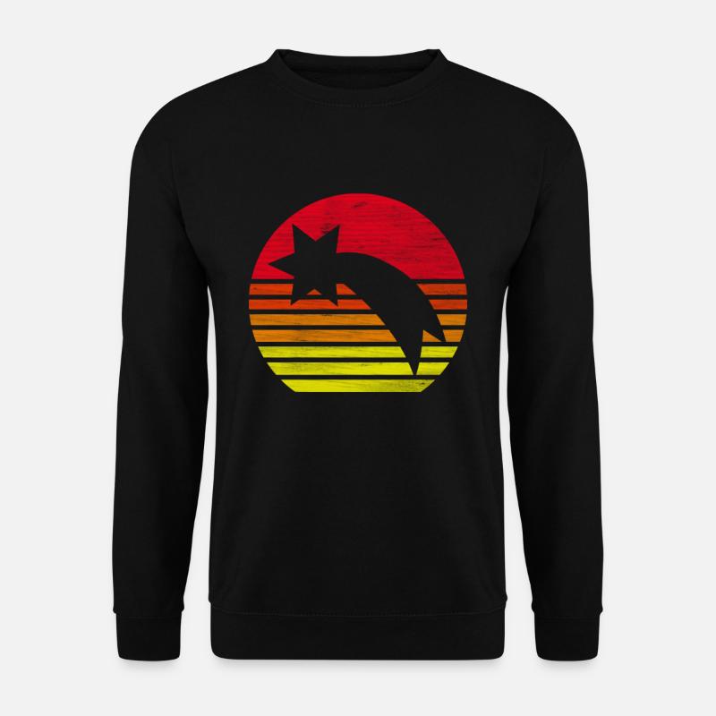 Retro Sternschnuppe Silhouette Geschenk - Unisex Pullover - Schwarz